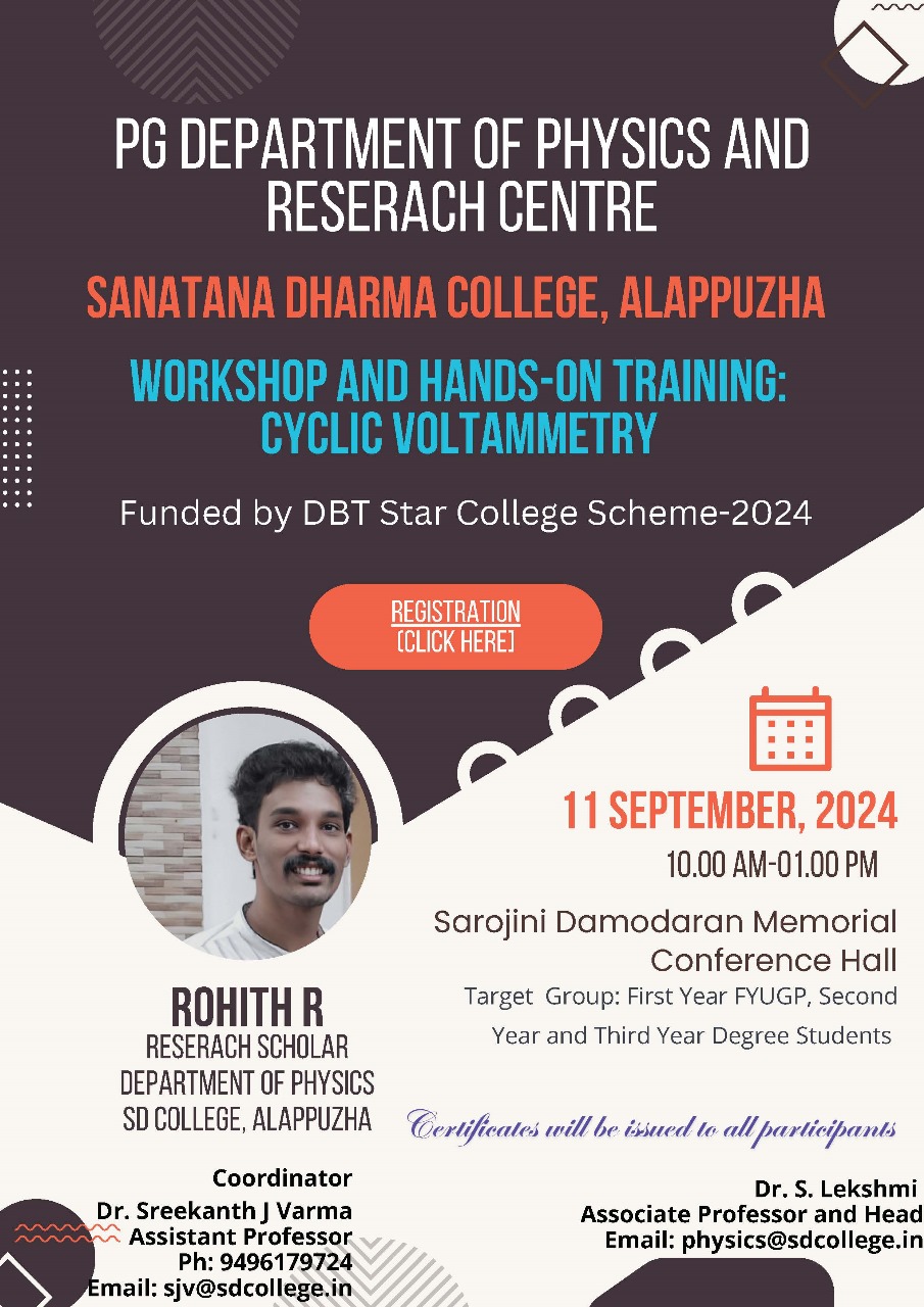 Workshop and hands-on training: Cyclic Voltammetry