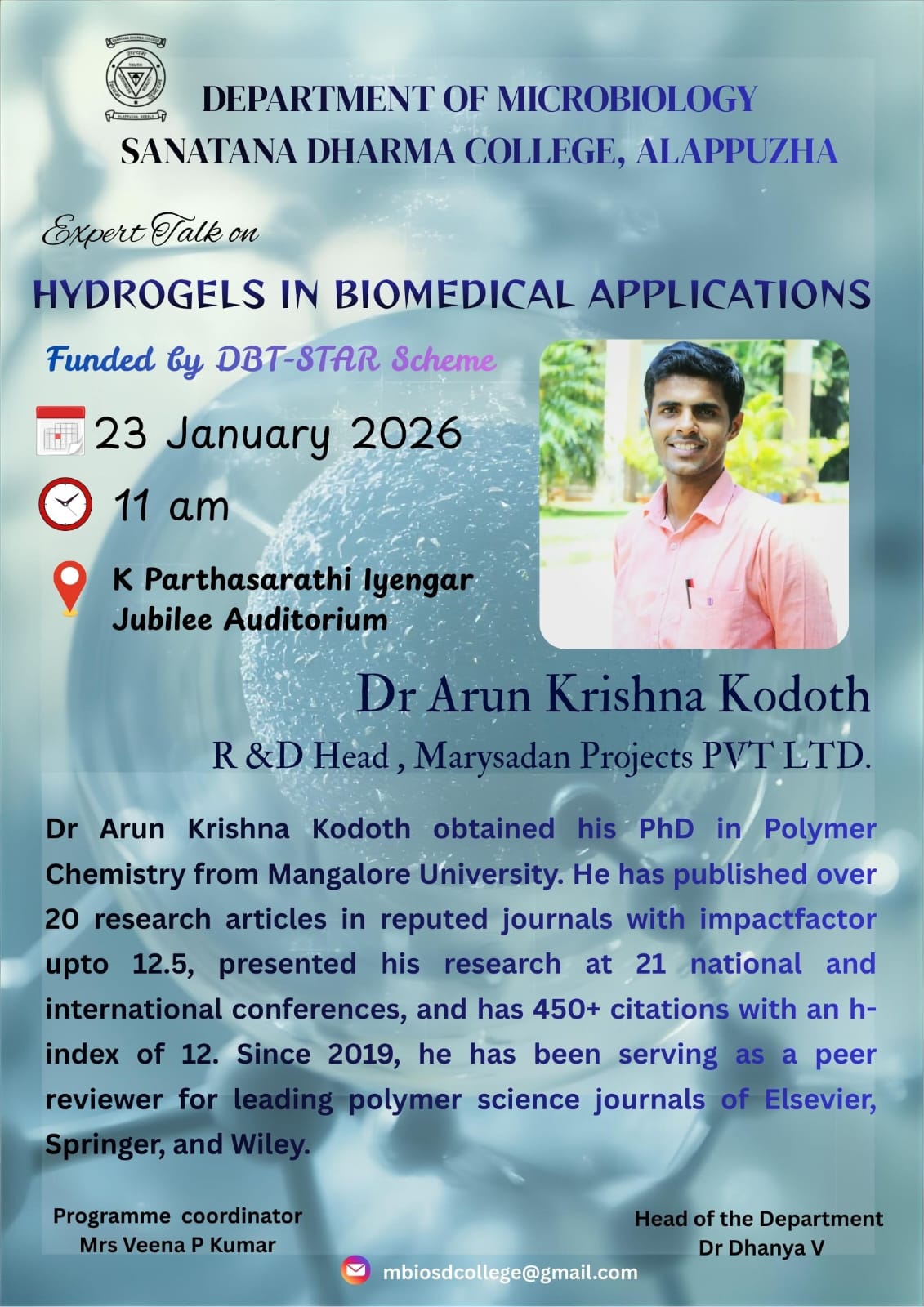 Expert Talk on Hydrogels in Biomedical Applications