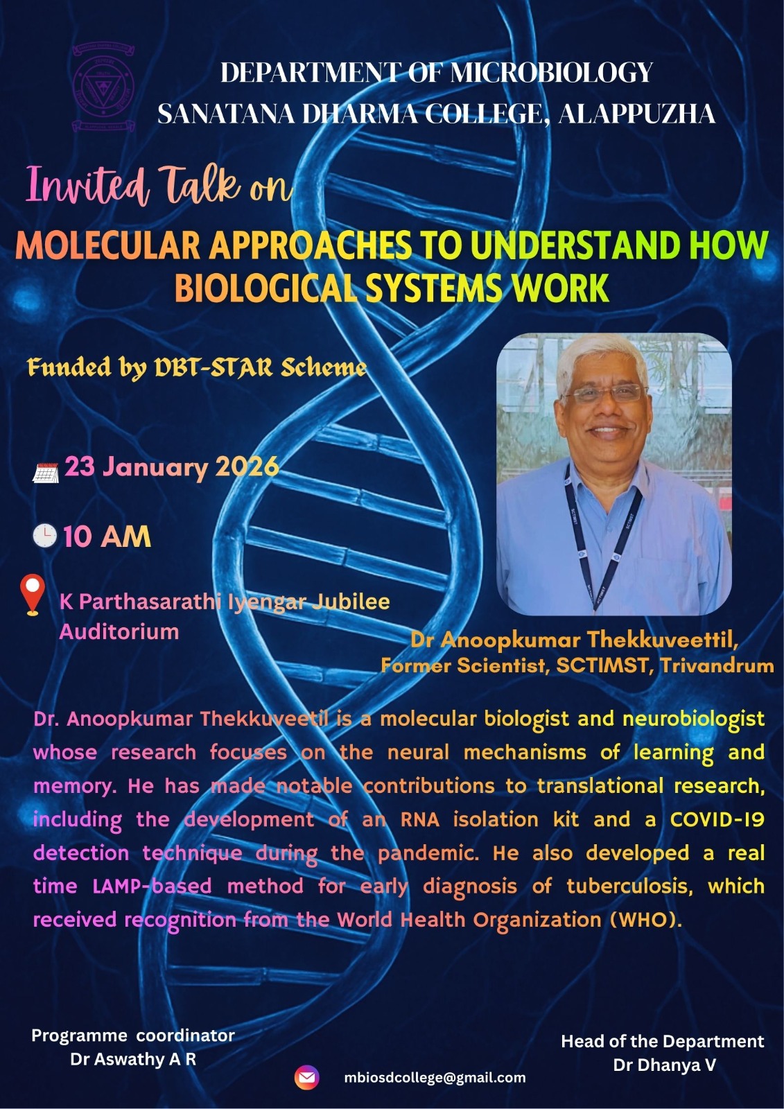 Invited Talk: Molecular Approches to Understand How Biological Systems Work