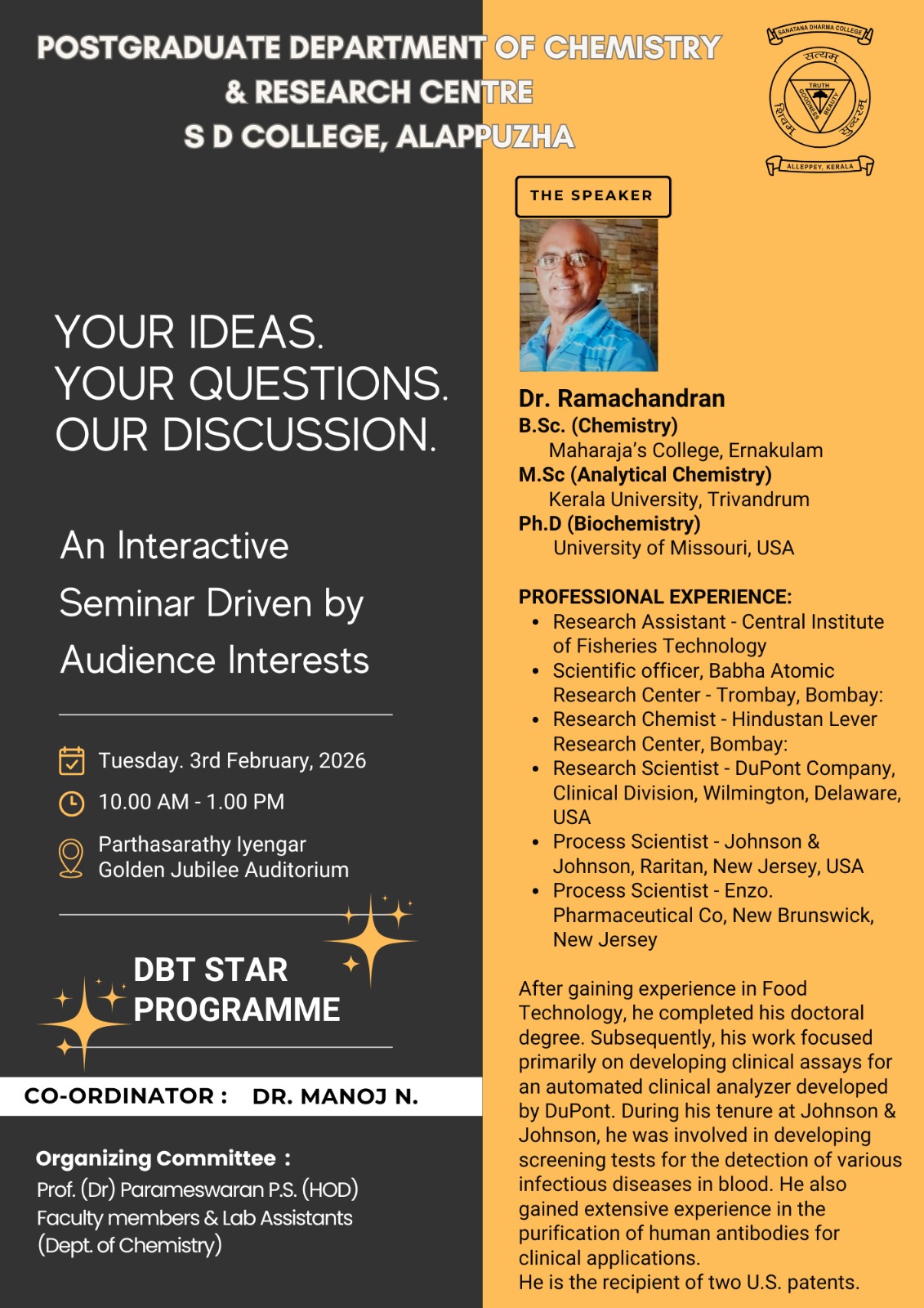 Your Ideas, Your Questions, Our Discussion