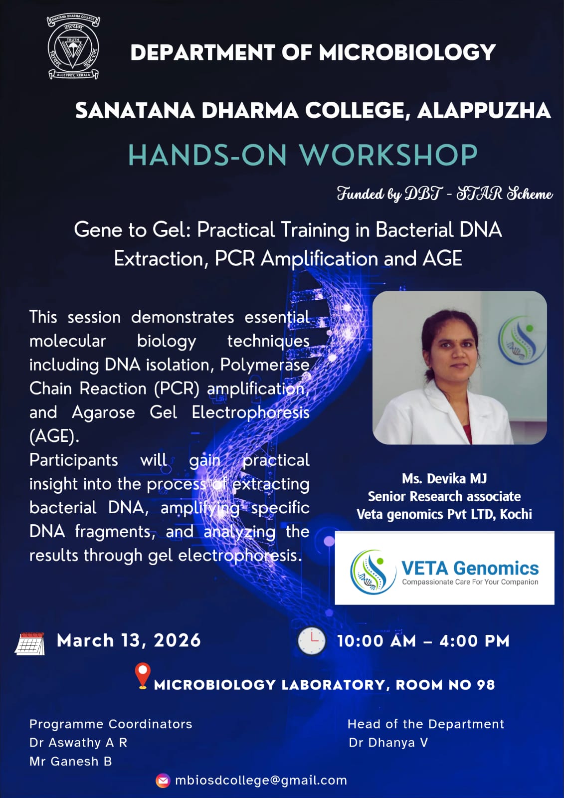 Gene to Gel : Practical Training in Bacterial DNA Extraction PCR Amplification and AGE