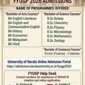 FYUGP Admissions Information