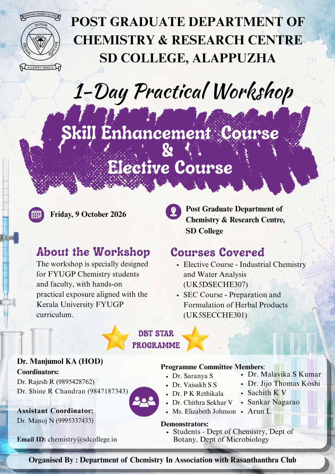 One-Day Practical Workshop on Skill Enhancement and Elective Courses One-Day Practical Workshop on Skill Enhancement and Elective Courses